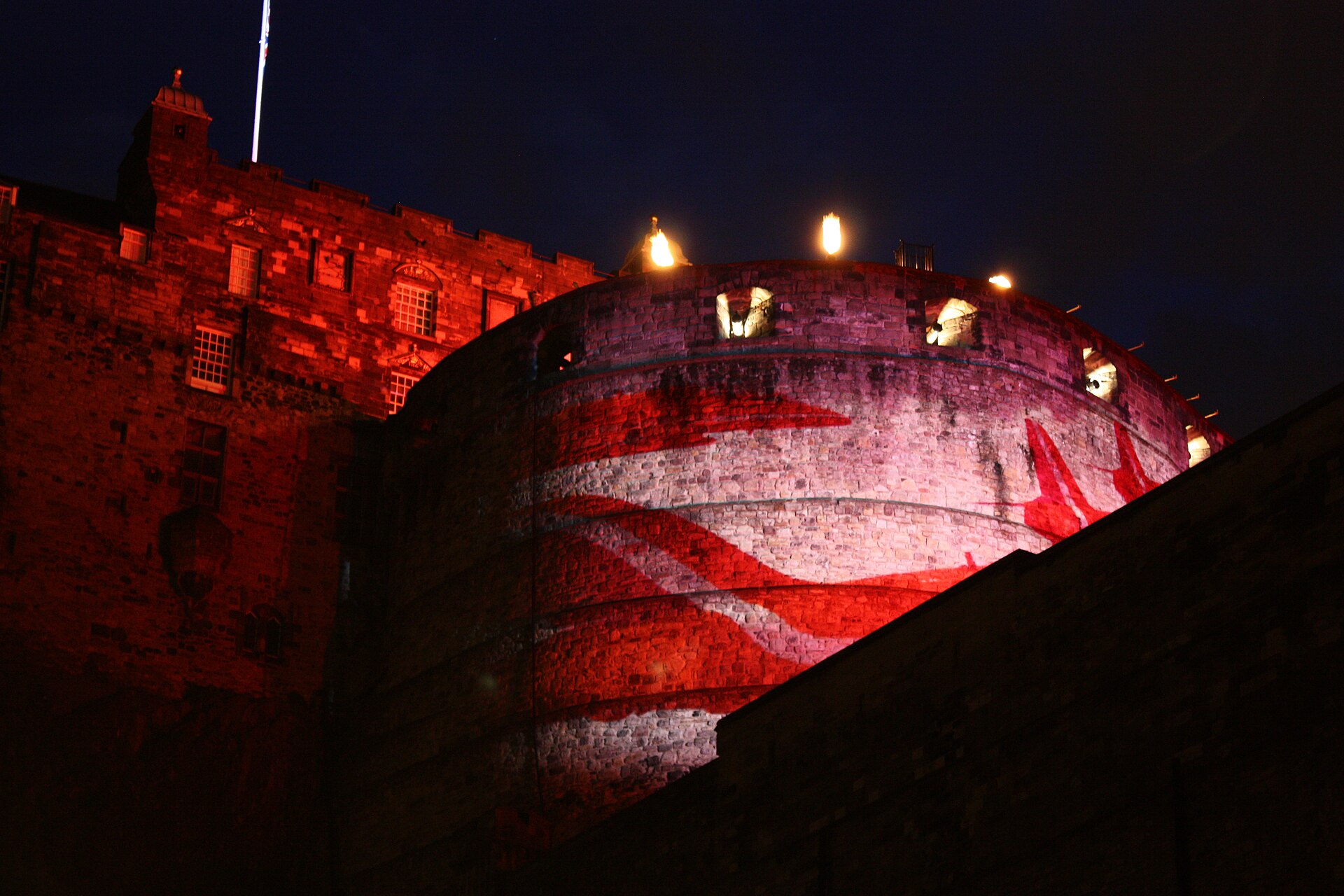 Edinburgh Castle illuminated during the festival